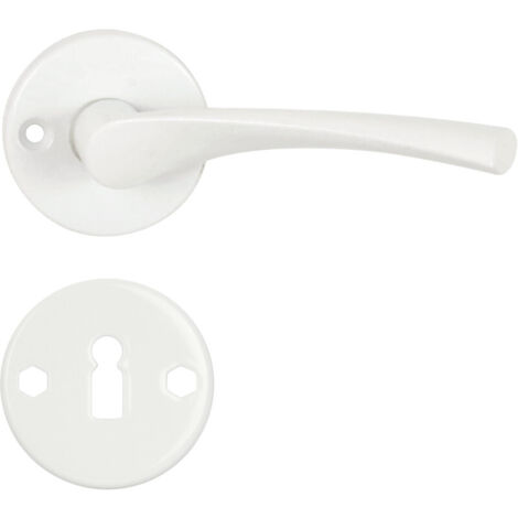 DOMINO Poignée de porte EVA-R Blanc BB Poignée avec rosace BB pour clé (1/5)