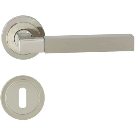 DOMINO Poignée de porte HELENA R M7 M9 BB Poignée avec rosace BB pour clé Chromé/Nickel (1/5)