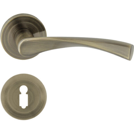 DOMINO Poignée de porte ROMANA-R M3 BB Poignée avec rosace BB pour clé Bronze