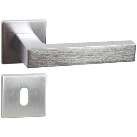 DOMINO Poignée de porte YORK QR M4 BB Poignée avec rosace BB pour clé Chromé satiné (1/5)