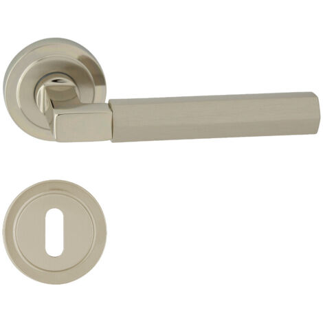 DOMINO Poignée de porte HERA R RS M7 M9 BB Poignée avec rosace BB pour clé Chromé/Nickel (1/5)