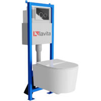 Bâti-support Lavita LAV 101 à 40 cm + WC Loso sans bord + plaque de commande LAV 200.4.2 chrome Kit complet WC
