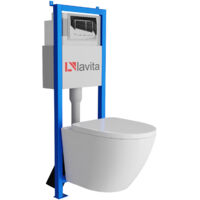 Bâti-support Lavita LAV 101 à 40 cm + WC Sofi sans bord + plaque de commande LAV 200.1.2 chrome Kit complet WC