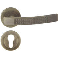 DOMINO Poignée de porte ALMA-R ECO M3 PZ Poignée avec plaque PZ pour cylindre profilé Bronze