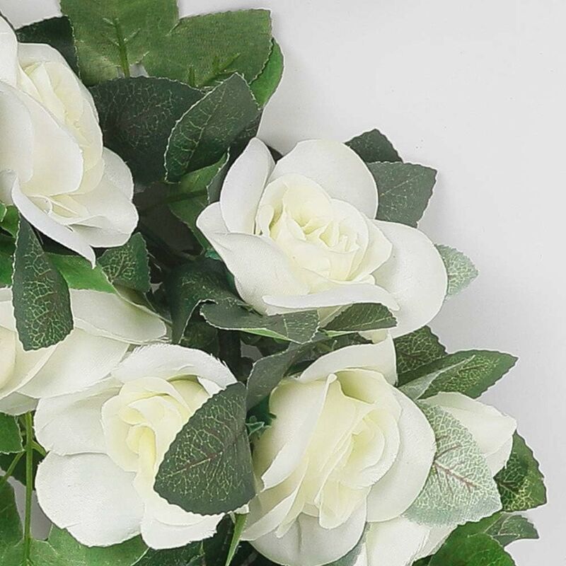 Guirlande De Fleurs Artificielles Suspendue 220cm – Vert Et Rose – Décoration Murale