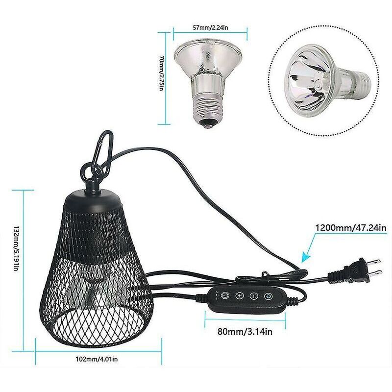 Lampe Chauffante Tortue, Lampe Reptiles Et Amphibiens Avec 3 Ampoules Basking Spot Uva Uvb Et Pince Pivotante A 360 Adapte Pour Tortue Serpent Lezardclasse Energetique A 85606843