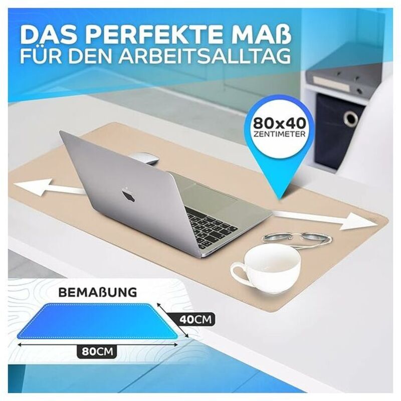 Sous-main De Bureau En Cuir PU CENNBIE 110x60 Cm - Antidérapant, Imperméable, Pour Bureau Ou Maison