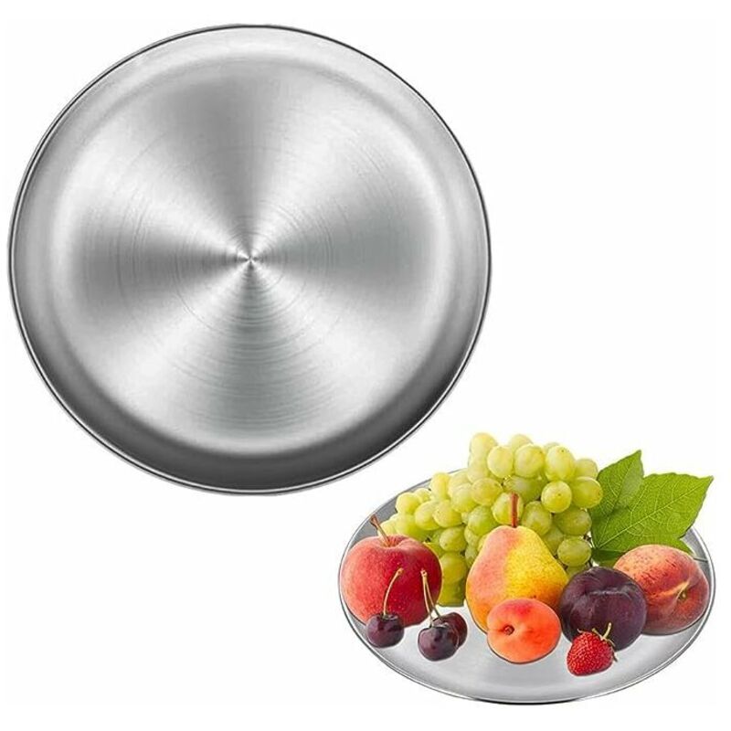 Set De 2 Plats à Pizza 10 Pouces Jemcgrl - 2 Plaques à Pizza En Acier Inoxydable 10 Pouces (26 Cm) - Pour Four, Légumes, Tartes, Sans Revêtement Toxique