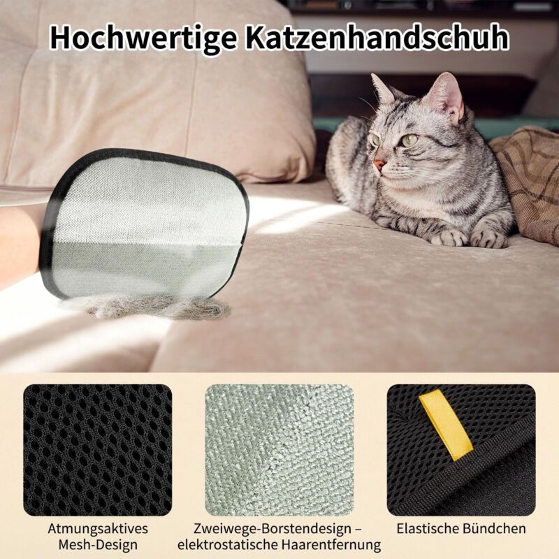 2 Pièces Gant Poil Chat, Gant Poils Animaux, Réutilisable