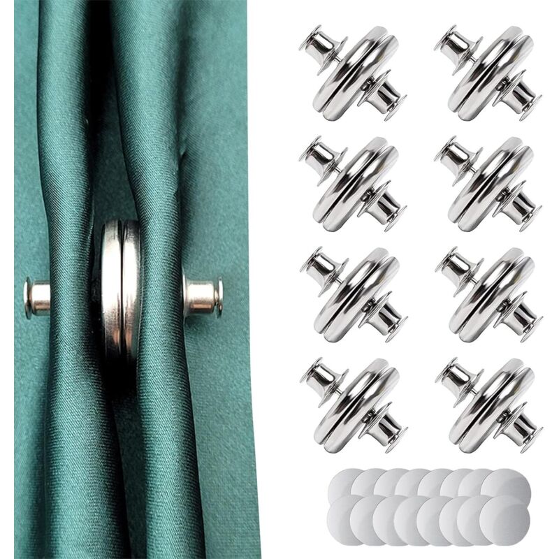 Lot De 10 Paires Aimants Pour Rideaux - Embrasses Magnétiques Avec Punaise, Fixation Sans Percer