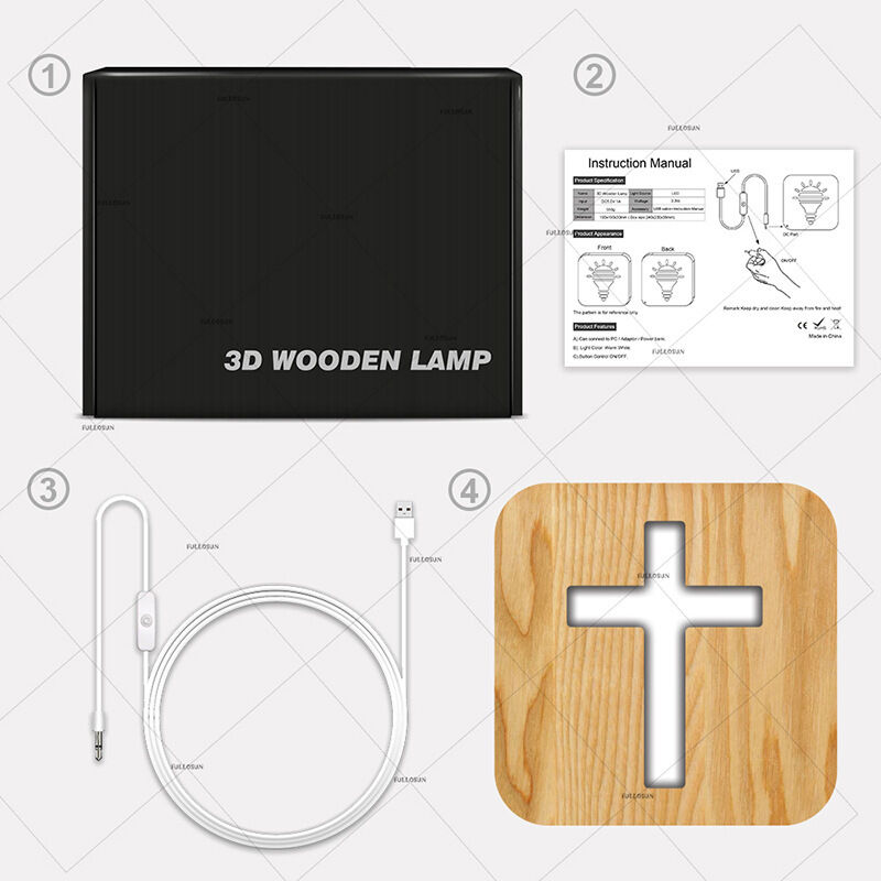 Lampe De Chevet 3D Croix Occitane De Toulouse Avec Télécommande - Fabrication Française, 16 Couleurs