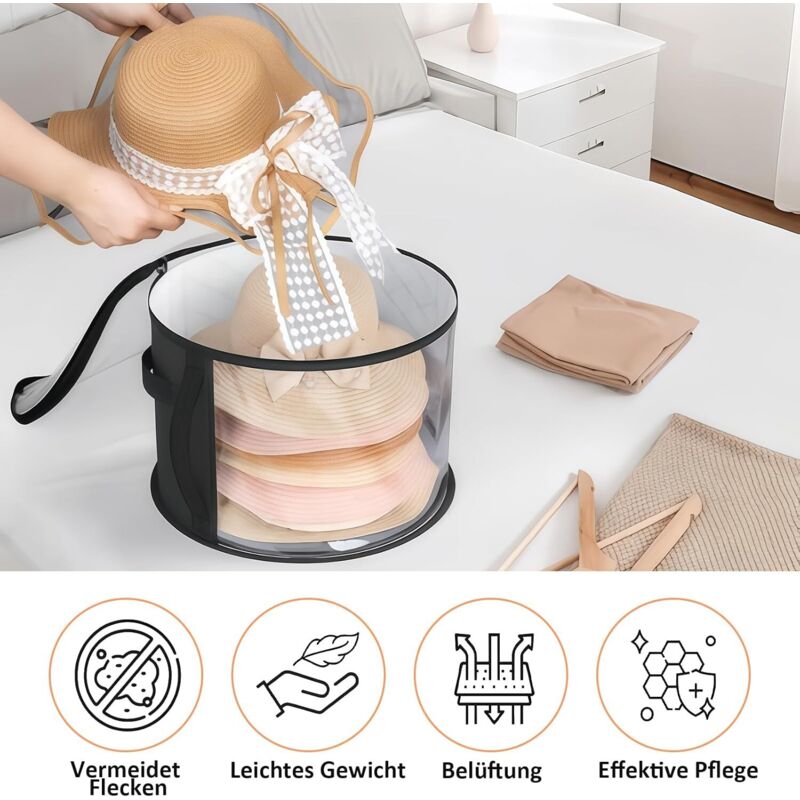 Boîte De Rangement Pliable Pour Chapeaux - Pratique, Empilable, En Tissu Feutre