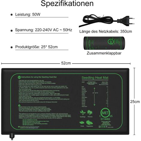 HOSPAOP Tapis Chauffant pour Plantes avec Thermostat , Serre