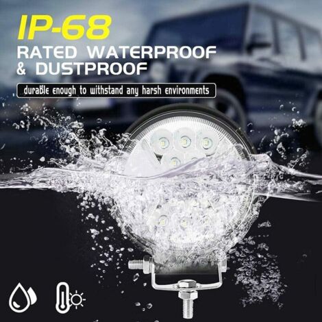 Kit 4 Phares Antibrouillard LED Ronds – 100 Mm – Blanc 6000K – 12V – Pour Moto, 4x4, SUV