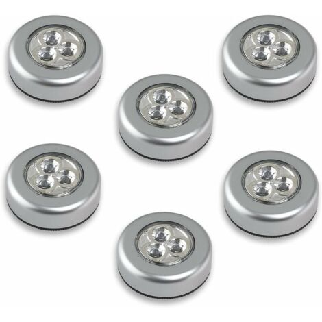 6pcs LED éclairage tactile à piles cliquez sur la lampe de lumière de poussée (lumière blanche) [classe énergétique A +++] (1/4)