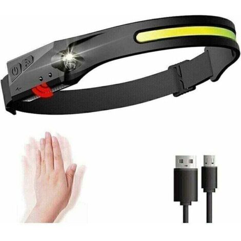 Lampe Frontale Rechargeable - Lampe Frontale LED Ultra Puissante 230 °Wide View/IPX4 Étanche Mains Libres Lampe de poche cadeau -pour Adultes Enfants Camping,Course,Pêche,Cyclisme (1/5)