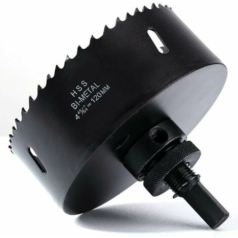 Scie Cloche Bi-Métal 120 mm, M42 HSS Bimétallique Scie Trèpan avec Foret de Centrage pour Robuste Perceuse à Percer Guazhni (1/5)