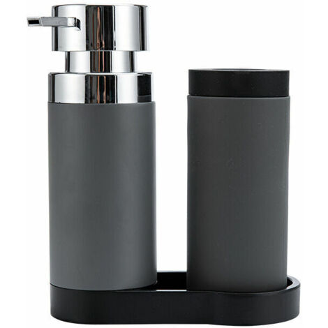 LaBlanc - Station de lavage, distributeur liquide vaisselle et distributeur savon liquide, gris, 240 ml, 15 x 18 x 6 cm (1/5)