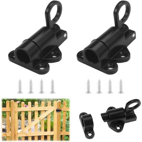 2 Pièces Loquet de Porte Exterieur,Verrou Porte à Rebond, Verrou Automatique,Loquet a Ressort pour Fenêtres,Remises,Chambres à Coucher,Portes en Bois,Portail Jardin,Portes de Placard (Noir) (1/5)