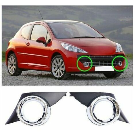 Paire D'antibrouillards JOM Pour Peugeot 207/208 – Noir Fumé, Ampoules H11/H8, Gauche+droite