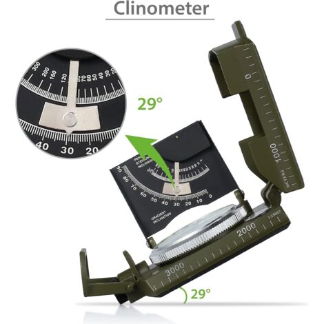 Boussole Militaire Welsberg – Tactique, Précise, Camouflage – Randonnée, Camping, Survie