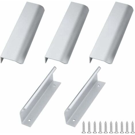 5 Pièces Poignée Meuble Cuisine 128 mm Argent Poignée de Meuble en Aluminium Poignées Armoire de Cuisine Poignée Tiroir pour Armoire Meuble Cuisine Tiroir (1/5)
