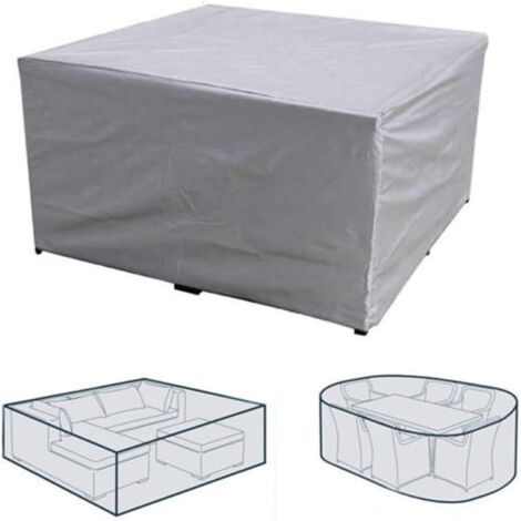 Housse de protection rectangulaire pour meubles de jardin, en polyester, imperméable, anti-poussière, anti-UV, pour chaise ou table de jardin,330x220x90cm (1/5)