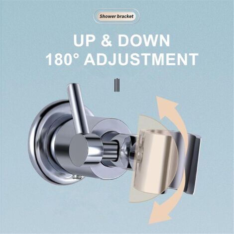 Porte Douche Support Métallique Pour Pommeau De Douche Réglable 180° - Fixation Murale Universelle Pour Douchette à Main Support Chromé G1/2