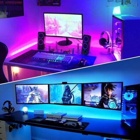 Kit de Bandes Lumineuses LED USB 4 * 50cm Bandes Lumineuses Flexibles avec Télécommande Mini Bande LED pour Maison Rétroéclairage TV Ordinateur