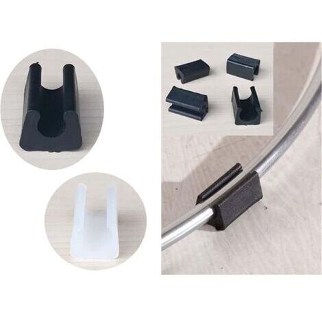 sourcingmap 20pcs Patin Pied Chaise Tube Rond Embout Tube Pied Table Fauteuil Tampon Meuble Plastique U Forme Rond 14mm Dia Noir