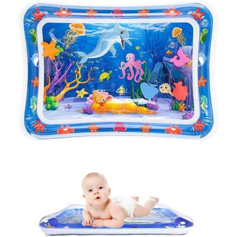 Tapis D'Eau Tummy Time Bébé - Tapis De Jeu Gonflable 3-12 Mois - Bleu - Occasion