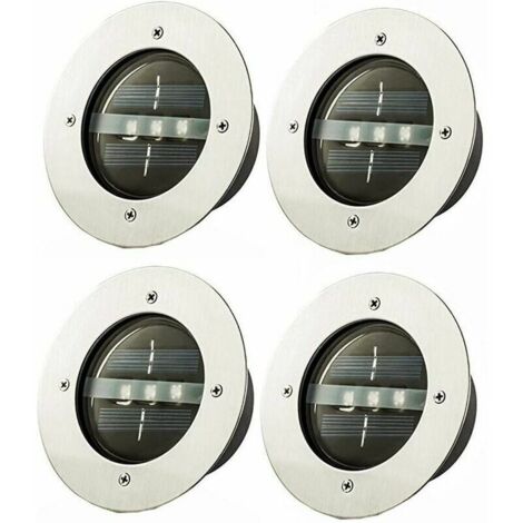 Lablanc – Spot encastrable extérieur sol LED 120mm – Lot de 4 – Étanche IP65 – Lumière blanche – Éclairage automatique sans câblage