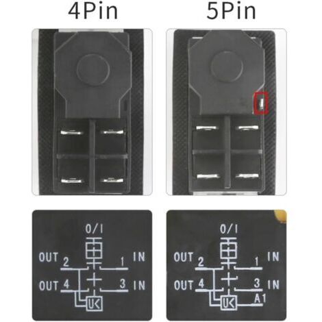 Interrupteur Sécurité Machines Interrupteur électromagnétique 220V 4 Broches - Bouton-poussoir Noir KJD17 Whisverse KJD17