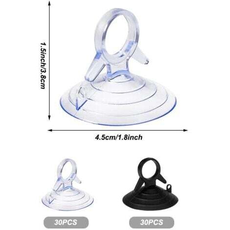 Transparent)Ventouses Transparentes Sans Crochets, 30mm, 50 Pièces