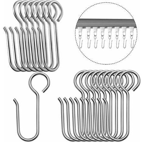 LaBlanc - Crochet de rail - rideau métallique Petit crochet - rideau en acier inoxydable crochet - rideau pour Rail - rideau de plafond (60 crochets) (1/4)
