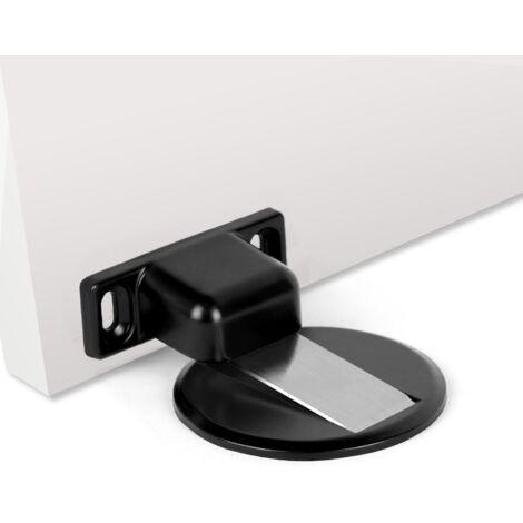 1 PC Arret de Porte Magnetique Arrêt de Porte en Métal, Forte Magnétique Butée de Porte en Métal, Butée de Porte Magnétique Solide Avec Adhésif et Vis (Noir) (1/5)