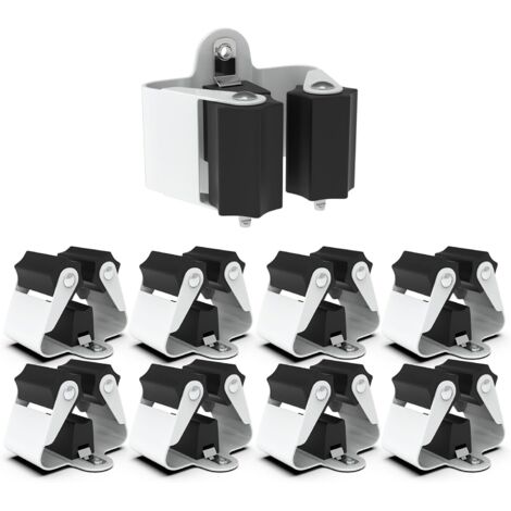 8 Pièces Porte Balais Mural,Organisateur de Balais,l’épaisseur du Rangement Balai est de 0.7 mm et Non de 0.4 mm,Accroche Balai Mura pour Buanderie Jardin,Garage