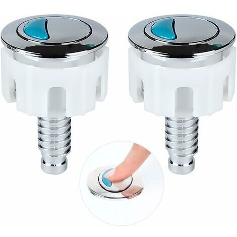 2 Pièces Boutons Poussoirs De Toilette Double Chasse 38mm Standard Chrome Plaque Argent Wc Reservoir Pour Reservoir Eau Chasse Eau Wc 98364977