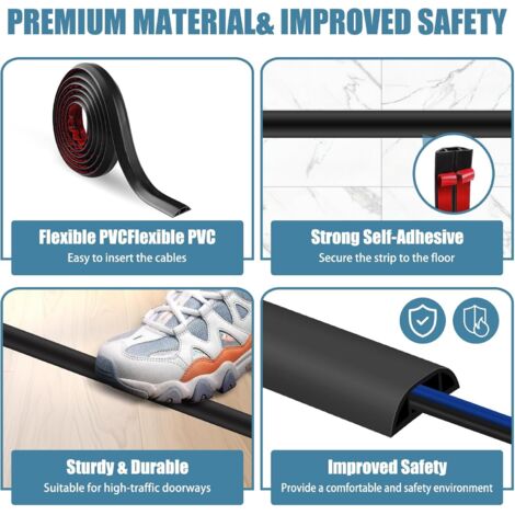 Cache-Câble Autocollant en PVC Flexible - Protège et Empêche les
