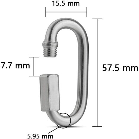 Lot De 10 Mousquetons Ovales Dimeho - Alliage, 3,4x2,1cm - Pour Camping, Randonnée, DIY