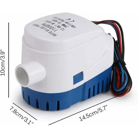 SUNSBELL Pompe De Cale Automatique 12V 1100GPH - Pompe Submersible Avec Interrupteur Flotteur Pour Bateaux, Piscines Et Étangs