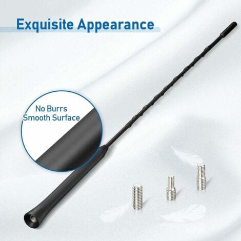 Antenne Voiture FM/AM 17 Cm - Acier Inoxydable - Compatible Universel Avec Vis M4 M5 M6 - Installation Facile