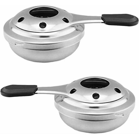 2 pcs Réchaud à Alcool, Réchaud à alcool portable en acier inoxydable, brûleur d'alcool pour fondue, pour Le Camping en Plein Air Ou La Panique, Détachable Et Non Toxique, Durable Et écologique (1/5)