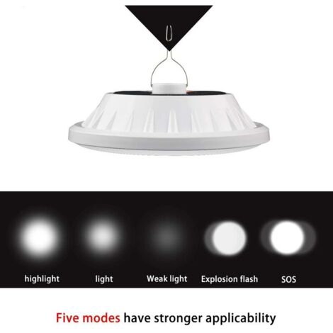 LeWave Sports Lanterne de camping à énergie solaire – 6 + 1 lumières DEL – Lampe solaire rechargeable