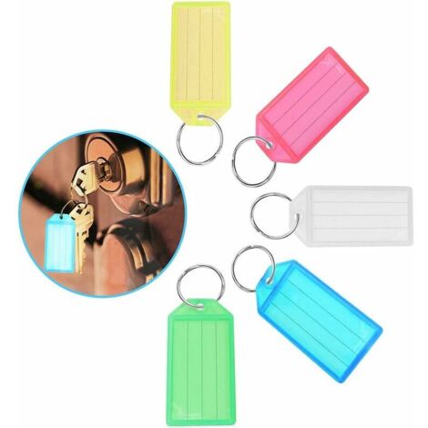 20 Pièces Etiquette Clef, Porte Clefs Etiquette Porte Clef Plastique Couleur,Porte Cle Avec Nom Etiquette