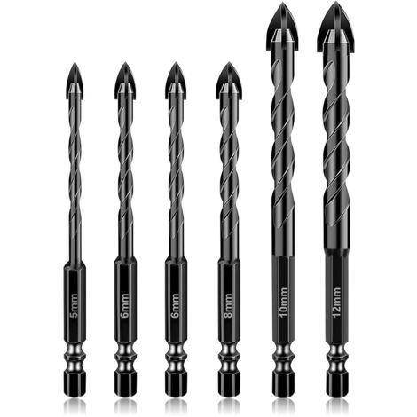 Lot De 6 Forets Universels Efficaces, Ensemble De Forets Pais Haute Duret Accessoire De Forets En Carbure Foret Multifonctionnel En Alliage Croisautre Foret De Perceuse 89528121