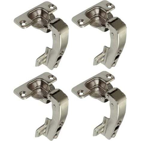 lot de 4 charnières Invisibles 90° clipsable,pour porte de meuble d'angle à une seule porte,avec amortisseur et clip,ouverture de montage 35mm (1/5)
