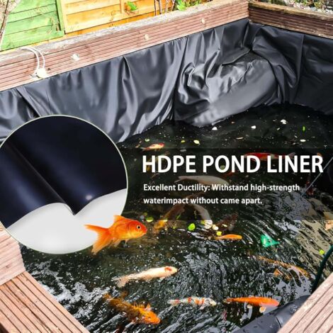 Bâche Bassin Noire 2 X 6 M Épaisse 8,96 Mm - Bâche Agricole Réutilisable Pour Jardin, Serre, Construction
