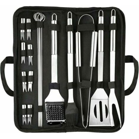 Ustensiles Barbecue,20pcs Kit Barbecue Accessoire, Acier Inoxydable Outil de Barbecue, Premium Complète Accessoire Barbecue en Plein air Ustensiles pour Cadeau pour Jardin Voyage ou Camping Fête (1/5)