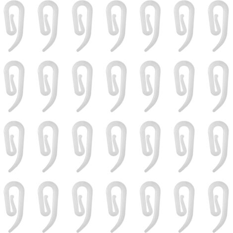 LaBlanc - Crochets de Rideaux, 100pcs Crochets en Plastique Blanc, Crochet Rideau Rail, Crochets Agraphes pour Rideaux pour Rideau de Fenêtre, Rideau de Porte et Rideau de Douche (1/5)
